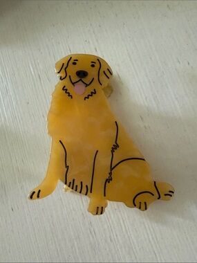 Golden Dog Hair Claw Clip Listing